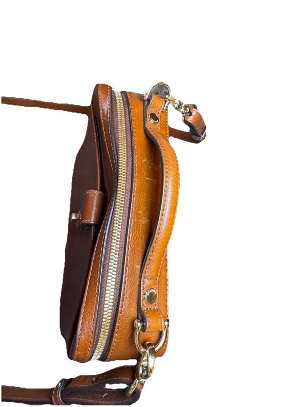 Brahmin Evie Purse Whiskey Topsail Box Crossbody Brown Classy Preppy Old Money - Picture 3 of 15